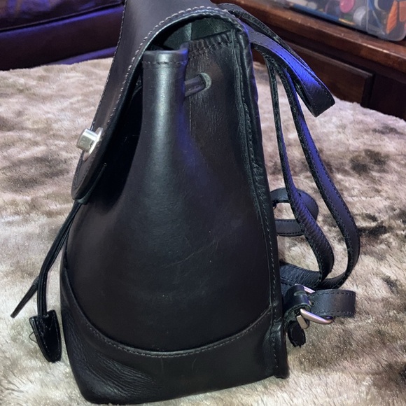 Coach Sports Coach Vintage  black leather backpack with silver hardware - Picture 3 of 10